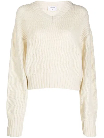 Filippa K Drop-shoulder Chunky-knit Jumper In White