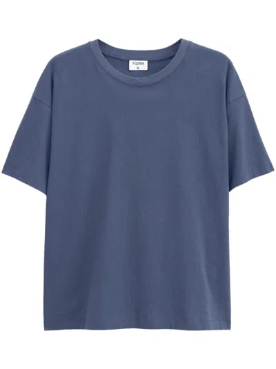 Filippa K Dropped Shoulder T-shirt In Blue