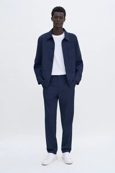 Filippa K Elastic Waist Tailored Trousers In Blue