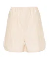 Filippa K Striped Drawstring Shorts In Neutral