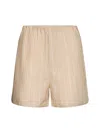 Filippa K Striped Organic-cotton Shorts In Beige