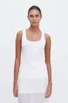 Filippa K Fine Rib Scoop Tank In White