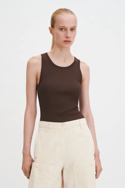 Filippa K Fine Rib Tank In Brown