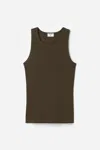Filippa K Fine Rib Tank In Green