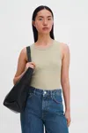 Filippa K Fine Rib Tank In Green