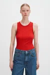 Filippa K Fine Rib Tank In Red