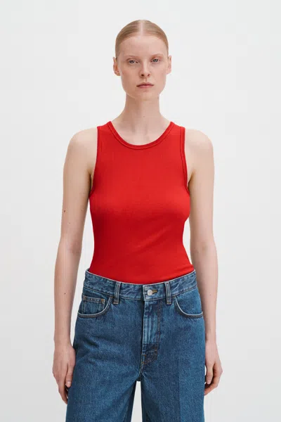 Filippa K Fine Rib Tank In Red