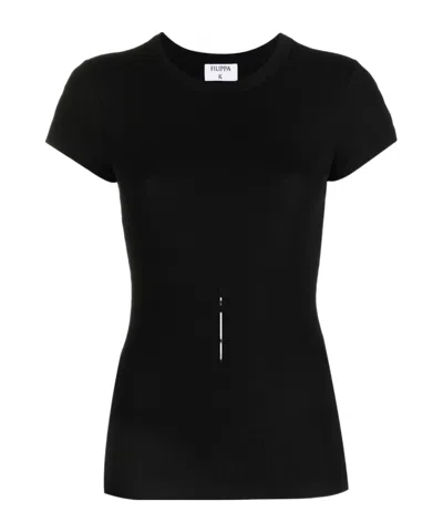 Filippa K Fine Rib Tee In Black