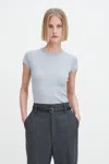 Filippa K Fine Rib Tee In Blue