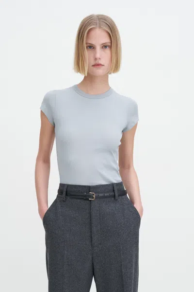 Filippa K Fine Rib Tee In Blue