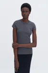 Filippa K Fine Rib Tee In Grey