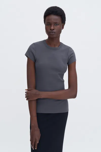 Filippa K Fine Rib Tee In Grey