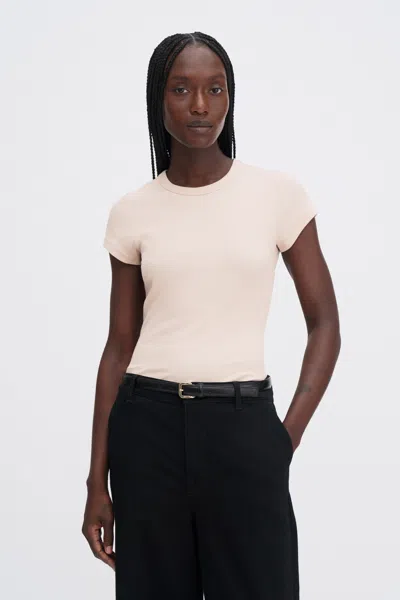 Filippa K Fine Rib Tee In Pink