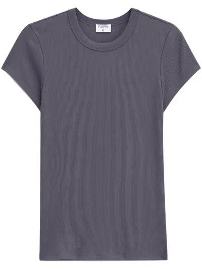 Filippa K Fine-ribbed T-shirt In Pink