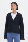 Filippa K Fluffy Cardigan In Black