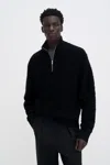 Filippa K Fluffy Half Zip Sweater In Black