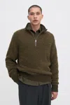 Filippa K Fluffy Half Zip Sweater In Brown