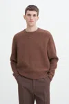 Filippa K Fluffy Hammer Sleeve Sweater In Brown