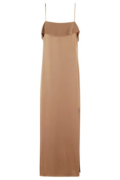 Filippa K Fluid Draped Strap Dress In Light Brown