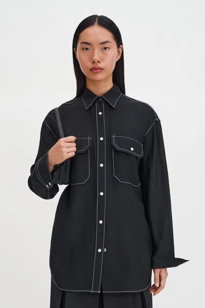 Filippa K Fluid Work Shirt In Black