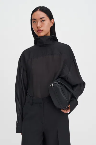 Filippa K Fold Collar Blouse In Black