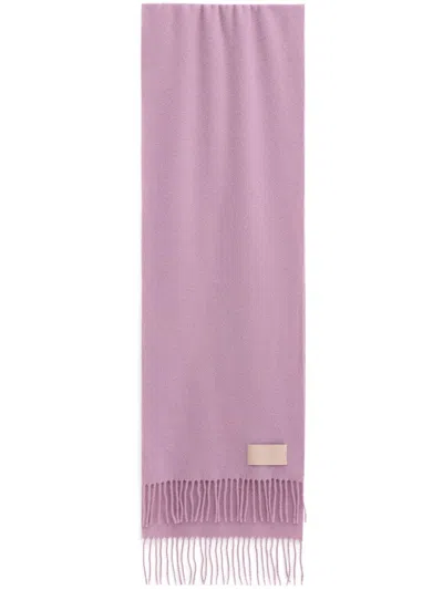 Filippa K Fringe-detail Scarf In Pink