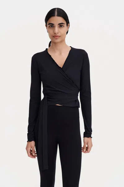 Filippa K Functional Wrap Top In Black