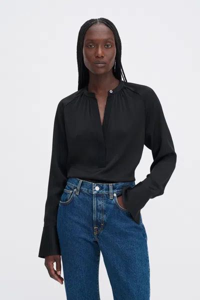 Filippa K Gathered Raglan Blouse In Black