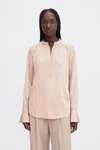 Filippa K Gathered Raglan Blouse In Pink