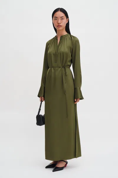 Filippa K Gathered Raglan Dress In Green