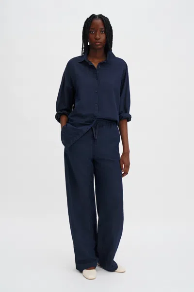 Filippa K Gillian Linen Trousers In Blue