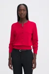 Filippa K Glossy Knit Cardigan In Red