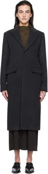 Filippa K Gray 93 Slim Wool Coat In 1431 Anthracite Mela