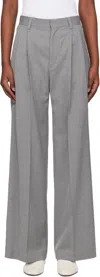 Filippa K Gray Darcey Wool Trousers In 2571 Grey Melange