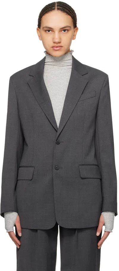 Filippa K Gray Davina Blazer In 1444 Dark Grey Melan