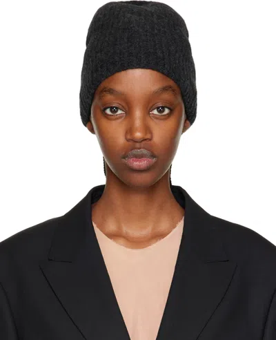 Filippa K Gray Knit Beanie In Anthracite 1431