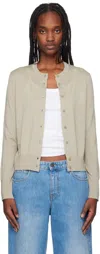 Filippa K Gray Merino Short Cardigan In 0174 Moss Grey