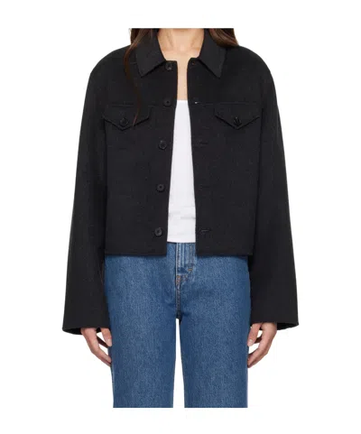 FILIPPA K GRAY SHORT WOOL CASHMERE JACKET