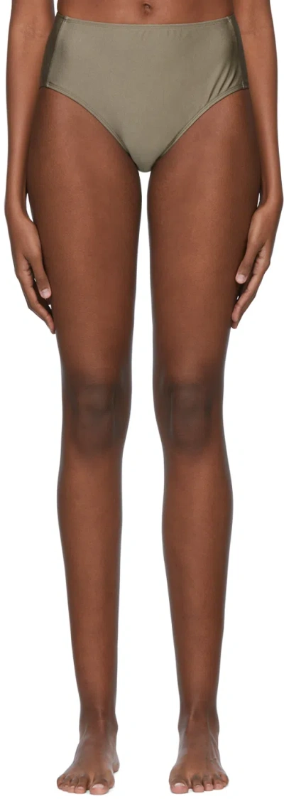 Filippa K Grey Nylon Bikini Bottoms In Sand Beige Lustre 93