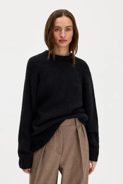 Filippa K Hairy Alpaca Sweater In Black