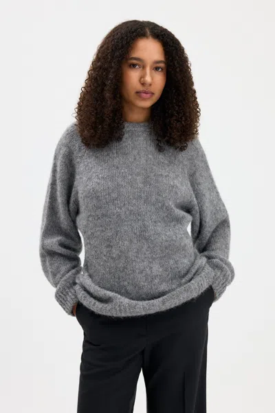 Filippa K Hairy Alpaca Sweater In Grey Melange