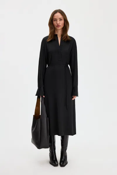 Filippa K Half Placket Dress In Black