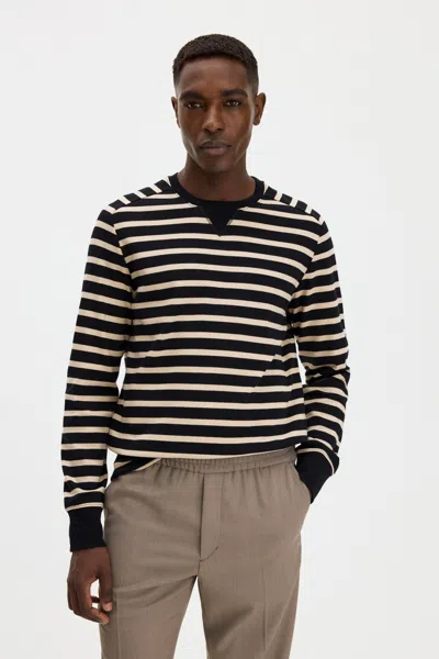 Filippa K Hammer Sleeve Sweater In Black,pearl Beige