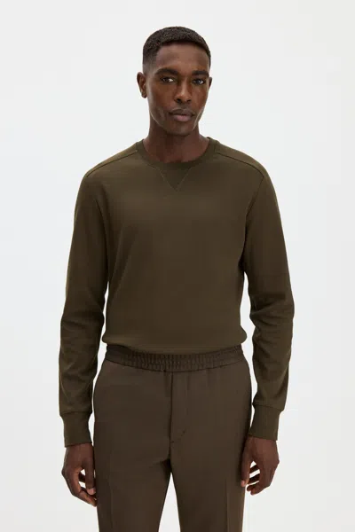 Filippa K Hammer Sleeve Sweater In Dark Moss Green