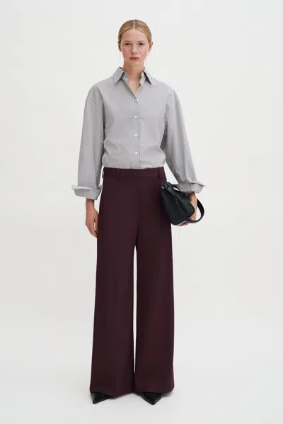 Filippa K Harlow Wool Trousers In Burgundy