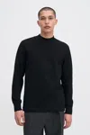 Filippa K Heavy Cotton Mock Neck Shirt In Black
