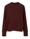 Filippa K Heavy Crewneck Sweater Knitted In Soft Wool/yak Blend Knitwear Bordeaux In Burgundy