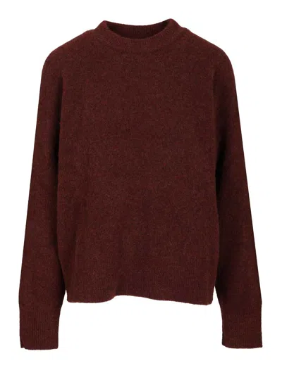 Filippa K Heavy Crewneck Sweater Knitted In Soft Wool/yak Blend Knitwear Bordeaux In Burgundy