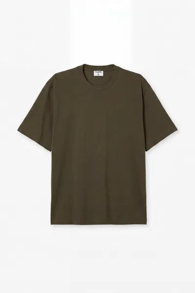 Filippa K Heavy Crewneck Tee In Dark Moss Green