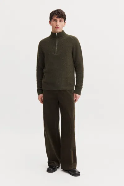 Filippa K Hector Corduroy Trousers In Dark Moss Green